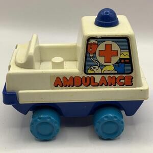 Vintage Playskool Lil Playmates Ambulance Emergency Vehicle Made In Hong Kong​​